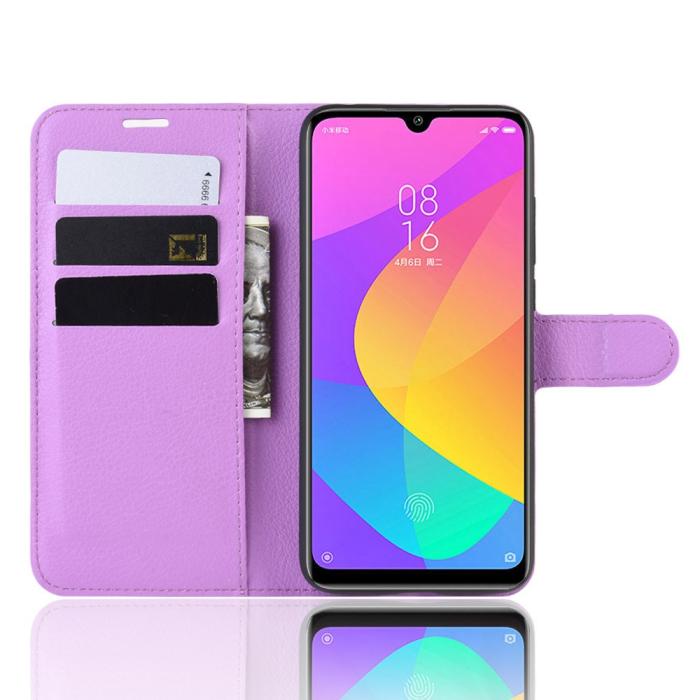 Bild 4,  Xiaomi Mi A3 - Litchi Plånboksfodral - Lila