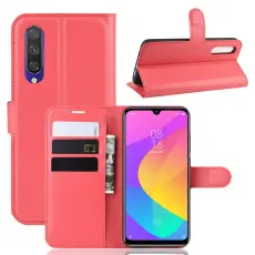  Xiaomi Mi A3 - Litchi Pl&aring;nboksfodral - R&ouml;d