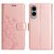  Samsung Galaxy S25 Edge Fodral Med Blommigt Tryck Roséguld