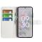  Google Pixel 6A Fodral Litchi Läder Vit