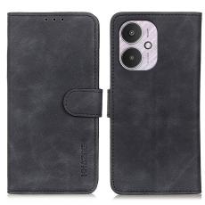 KHAZNEH KHAZNEH Xiaomi Redmi 13C 4G Fodral Retro L&auml;der Svart
