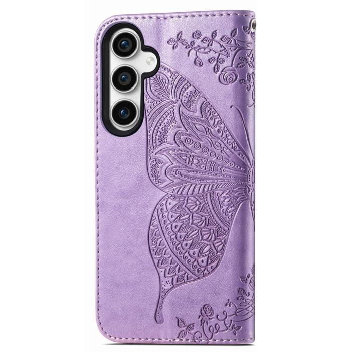 Bild 4,  Samsung Galaxy S23 FE Fodral Fjäril Tryck Ljus Lila