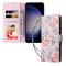  Samsung Galaxy S25 Fodral RFID Rosa Blommor