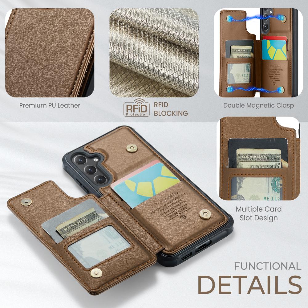 CASEME CASEME Samsung Galaxy S26 Skal RFID Kickstand Brun