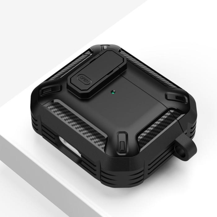 Bild 3, Tech-Protect Tech-Protect AirPods Pro 1/2 Fodral X-Carbo Svart