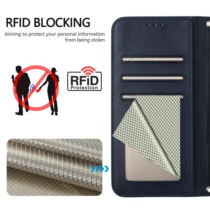 Bild 3,  Nothing Phone 3 Fodral RFID Läder Blå