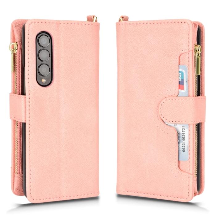 Bild 2,  Galaxy Z Fold 3 Fodral Multifunktionell Rosa