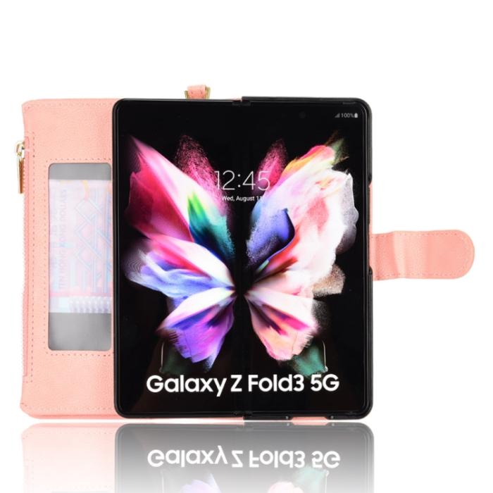 Bild 3,  Galaxy Z Fold 3 Fodral Multifunktionell Rosa