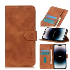 KHAZNEH KHAZNEH iPhone 14 Pro Max Fodral Retro L&auml;der Brun