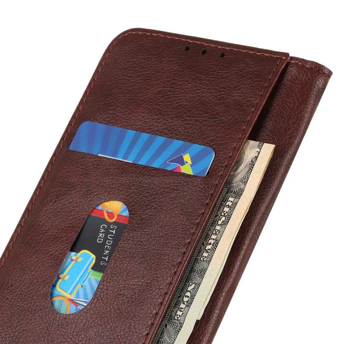 Bild 5,  Motorola Edge 50 Neo Plånboksfodral Läder Brun
