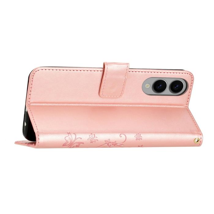 Bild 3,  Samsung Galaxy S25 Edge Fodral Med Blommigt Tryck Roséguld