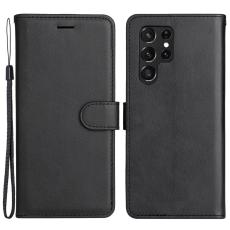  Samsung Galaxy S22 Ultra Fodral L&auml;der Svart