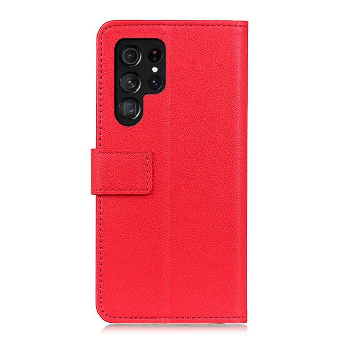 Bild 3,  Samsung Galaxy S22 Ultra Fodral PU Läder Röd