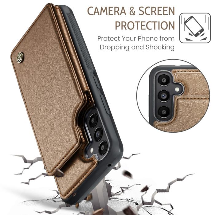 Bild 6, CASEME CASEME Galaxy A56 5G/A36 5G Skal RFID Kickstand Plånbok Brun
