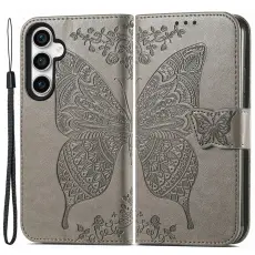  Samsung Galaxy S23 FE Fodral Fj&auml;ril Tryck Gr&aring;