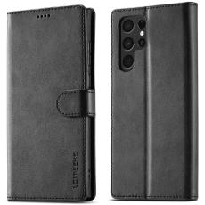 LC.IMEEKE LC.IMEEKE Samsung Galaxy S25 Ultra Fodral L&auml;der Svart
