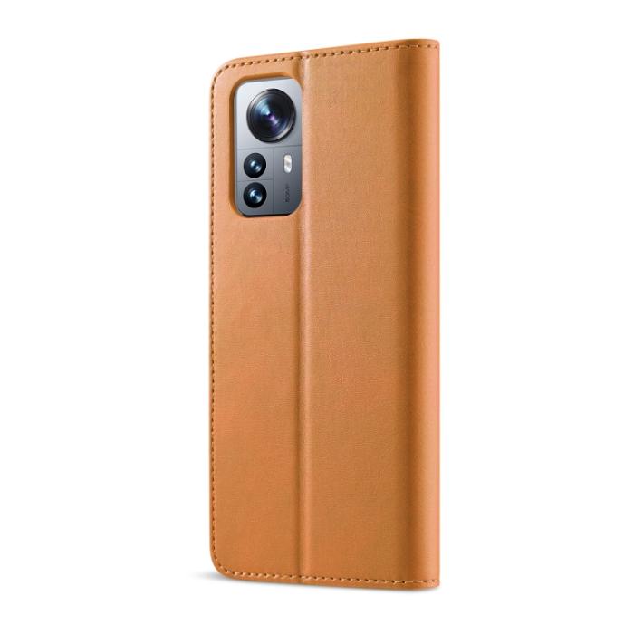 Bild 3, LC.IMEEKE LC.IMEEKE Xiaomi 12 Pro Fodral Läder Brun