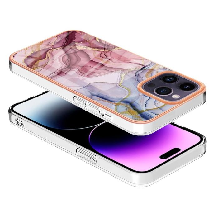 Bild 3,  iPhone 16 Pro Skal TPU Marmor Roséguld