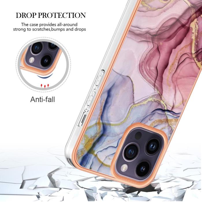 Bild 5,  iPhone 16 Pro Skal TPU Marmor Roséguld