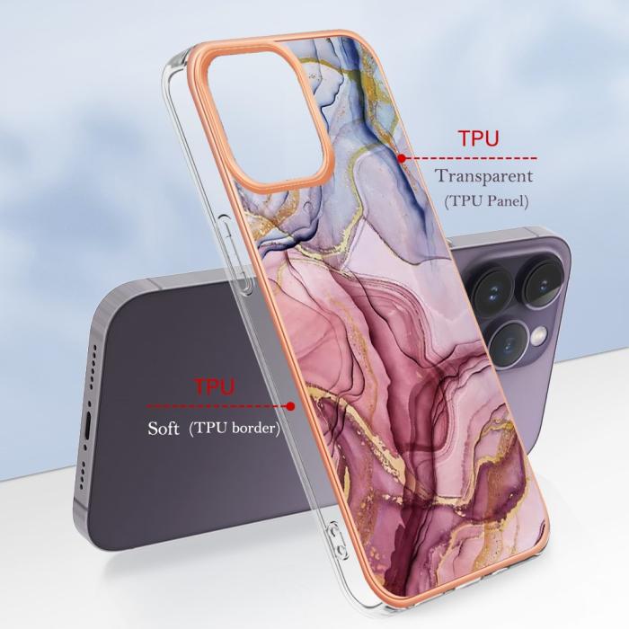 Bild 6,  iPhone 16 Pro Skal TPU Marmor Roséguld