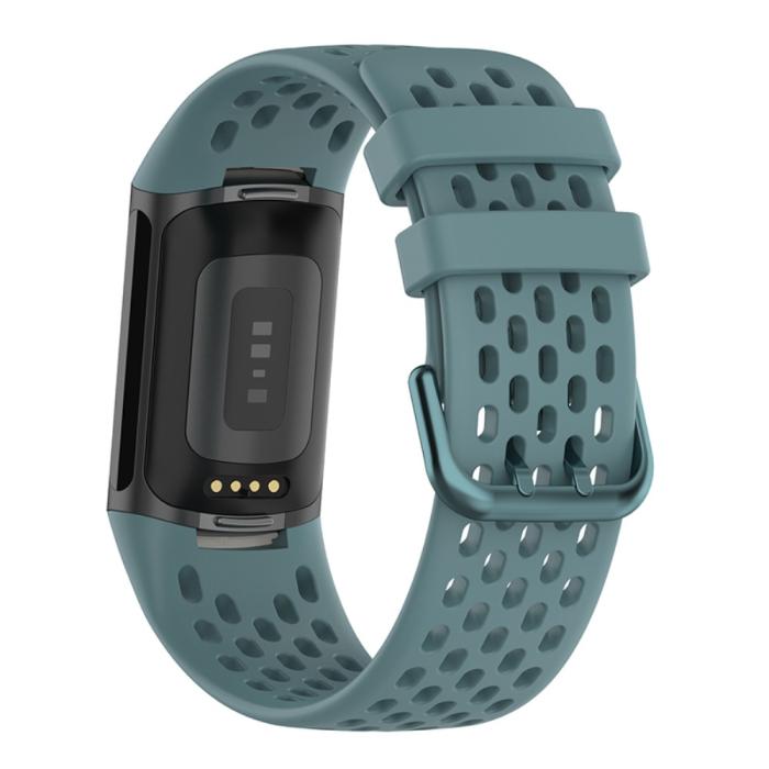 Bild 2,  Fitbit Charge 6 / 5 Armband Silikon Ihåligt Blå