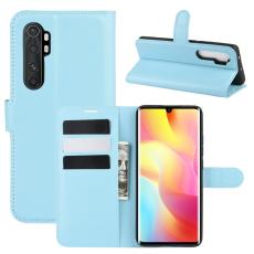  Xiaomi Mi Note 10 Lite - Litchi Pl&aring;nboksfodral - Ljus Bl&aring;