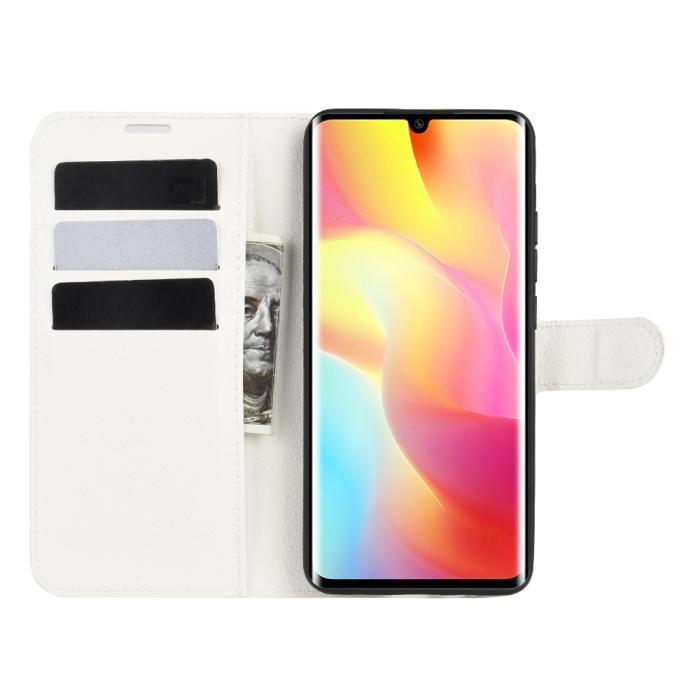 Bild 4,  Xiaomi Mi Note 10 Lite - Litchi Plånboksfodral - Vit