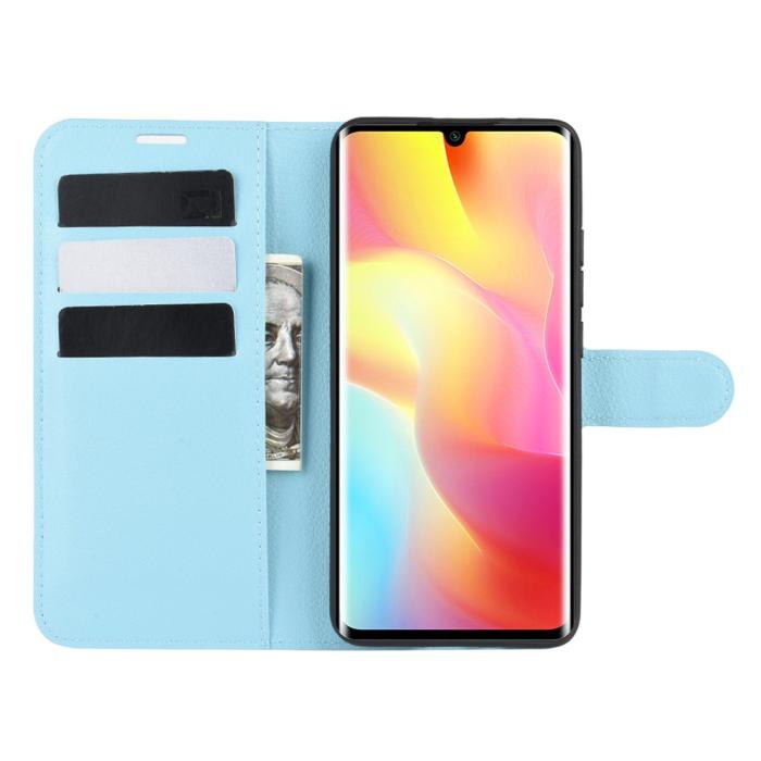 Bild 4,  Xiaomi Mi Note 10 Lite - Litchi Plånboksfodral - Ljus Blå