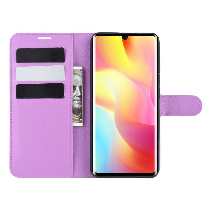 Bild 4,  Xiaomi Mi Note 10 Lite - Litchi Plånboksfodral - Lila