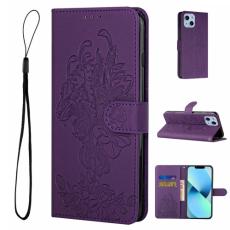  iPhone 14 Plus Fodral Med Tryck Tiger Lila