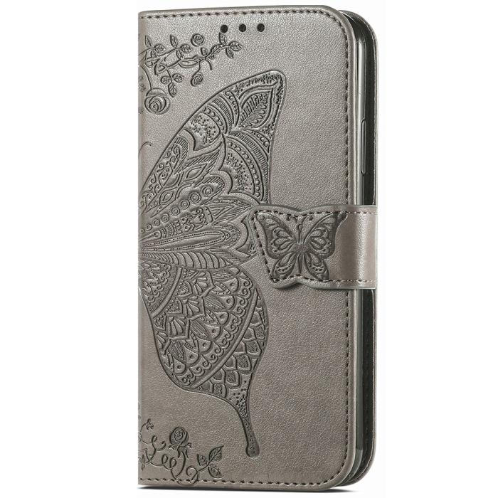 Bild 5,  Samsung Galaxy S23 FE Fodral Fjäril Tryck Grå