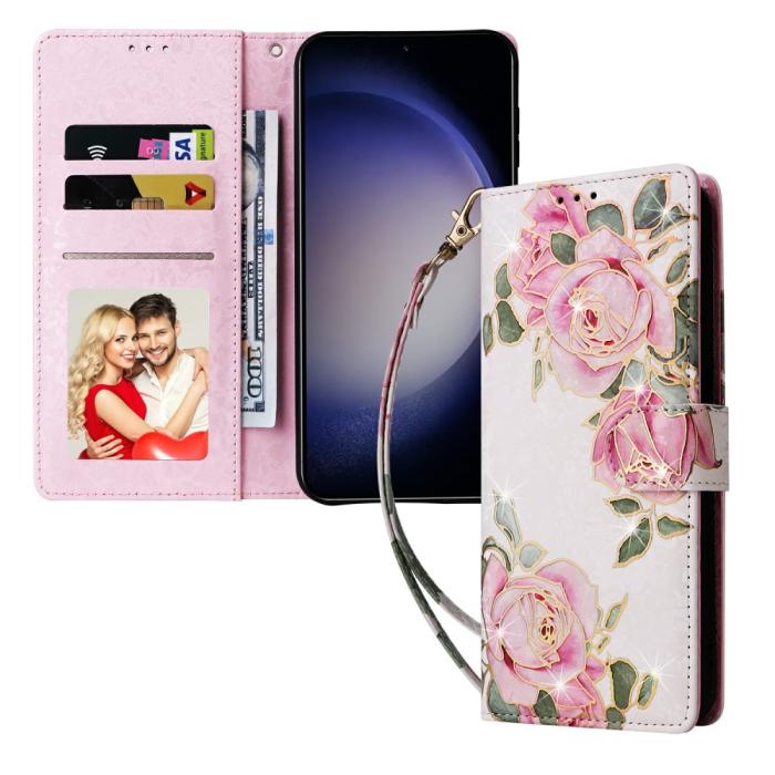 Bild 5,  Samsung Galaxy S25 Fodral RFID Rosa Blommor