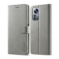 LC.IMEEKE LC.IMEEKE Xiaomi 12 Pro Fodral L&auml;der Gr&aring;