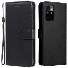  Xiaomi Redmi 10 Fodral Solid L&auml;der Svart