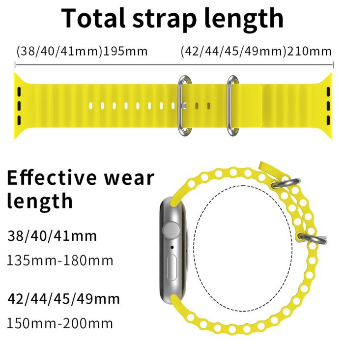 Bild 5, ColorPop Apple Watch 42/41/40/38 mm Armband Ocean Wave Gul