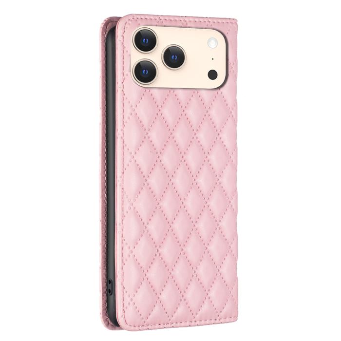 Bild 3, BINFEN BINFEN iPhone 17 Pro Max Fodral Diamond Flip Läder Rosa