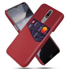 KSQ Nokia 2.4 - KSQ Skal Med Kortfack - R&ouml;d