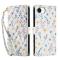  iPhone 17e / 16e Fodral Rhombus Läder Blommor Vit