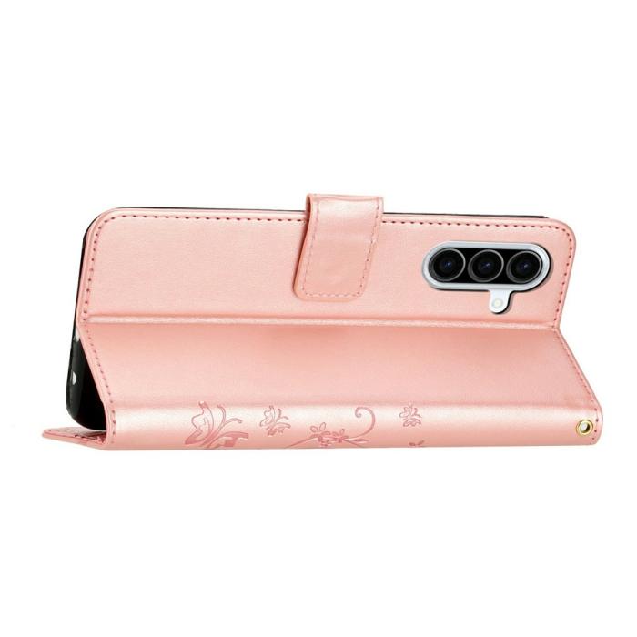 Bild 2,  Samsung Galaxy A27 5G Fodral Blommor/Fjärilar Roséguld
