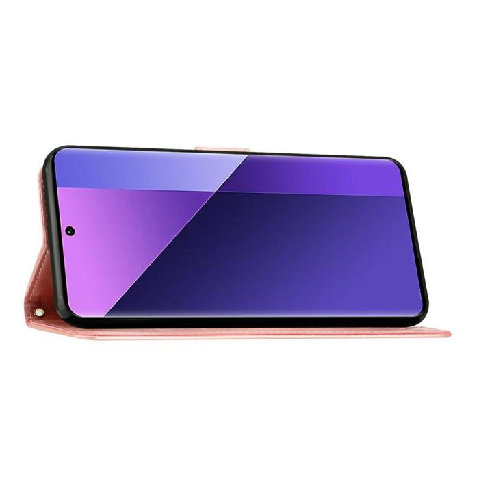 Bild 3,  Samsung Galaxy A27 5G Fodral Blommor/Fjärilar Roséguld
