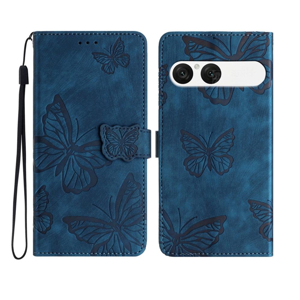  Sony Xperia 10 VII Fodral Fjäril Tryck Blå