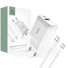 Tech-Protect Tech-Protect 20W V&auml;ggladdare PD Inkl. USB-C - USB-C Kabel Vit