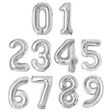  Sifferballong Nummer 0 40 cm Silver