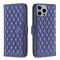  iPhone 15 Pro Max Fodral Diamond Läder Blå