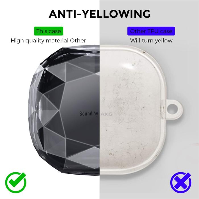 Bild 3, AHASTYLE AHASTYLE Galaxy Buds 2/Pro/Live Skal Diamond Svart