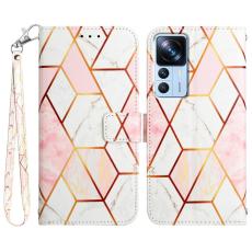  Xiaomi 12T / 12T Pro Fodral Marmor Ljus Rosa/Vit
