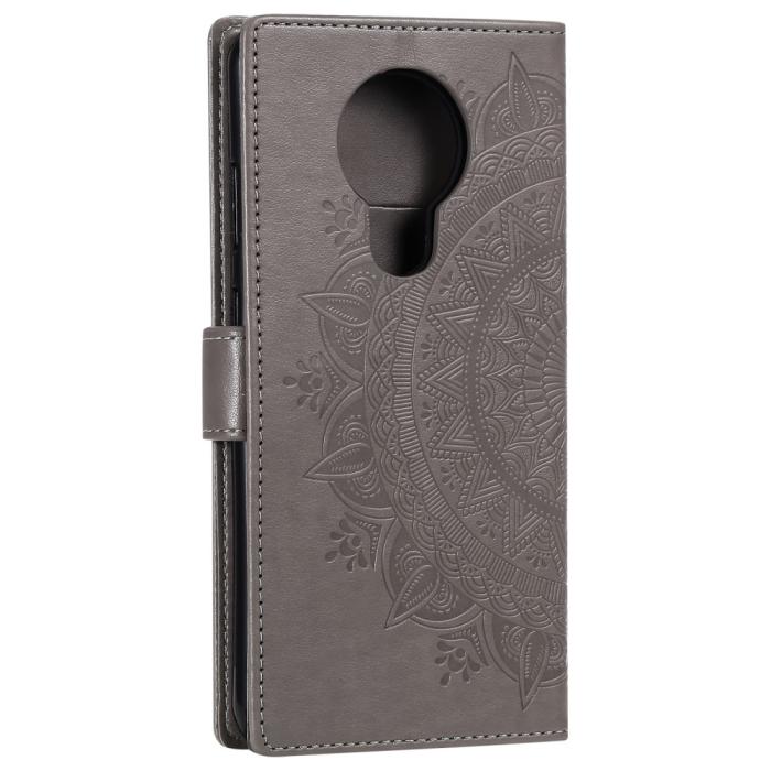 Bild 5,  Nokia 3.4 - Mandala Läder Fodral - Grå