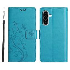  Samsung Galaxy A27 5G Fodral Blommor/Fj&auml;rilar Bl&aring;