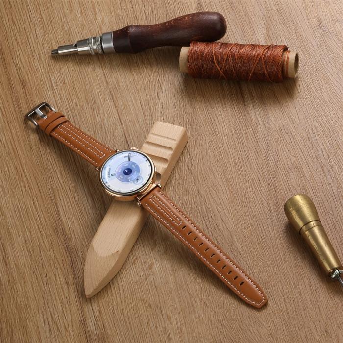 Bild 4,  Klockarmband 18 mm Äkta Läder Brun