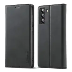 LC.IMEEKE LC.IMEEKE Samsung Galaxy S22 Plus Fodral Flip L&auml;der Svart